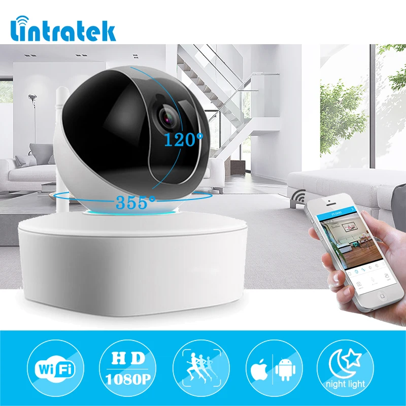 

lintratek HD 1080P Wireless Security IP Camera Wifi Surveillance Camera Network Indoor Night Light Baby Monitor with TF card#50
