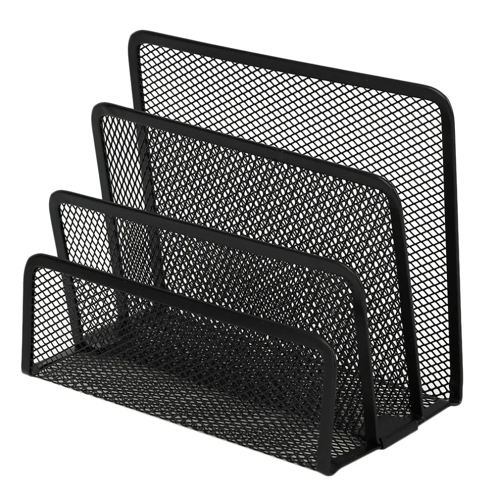 

Super Deal Practical Mesh Metal Letter Sorter Mail Document File Tray Desk Office File Organizer Storage Holder Black Hot