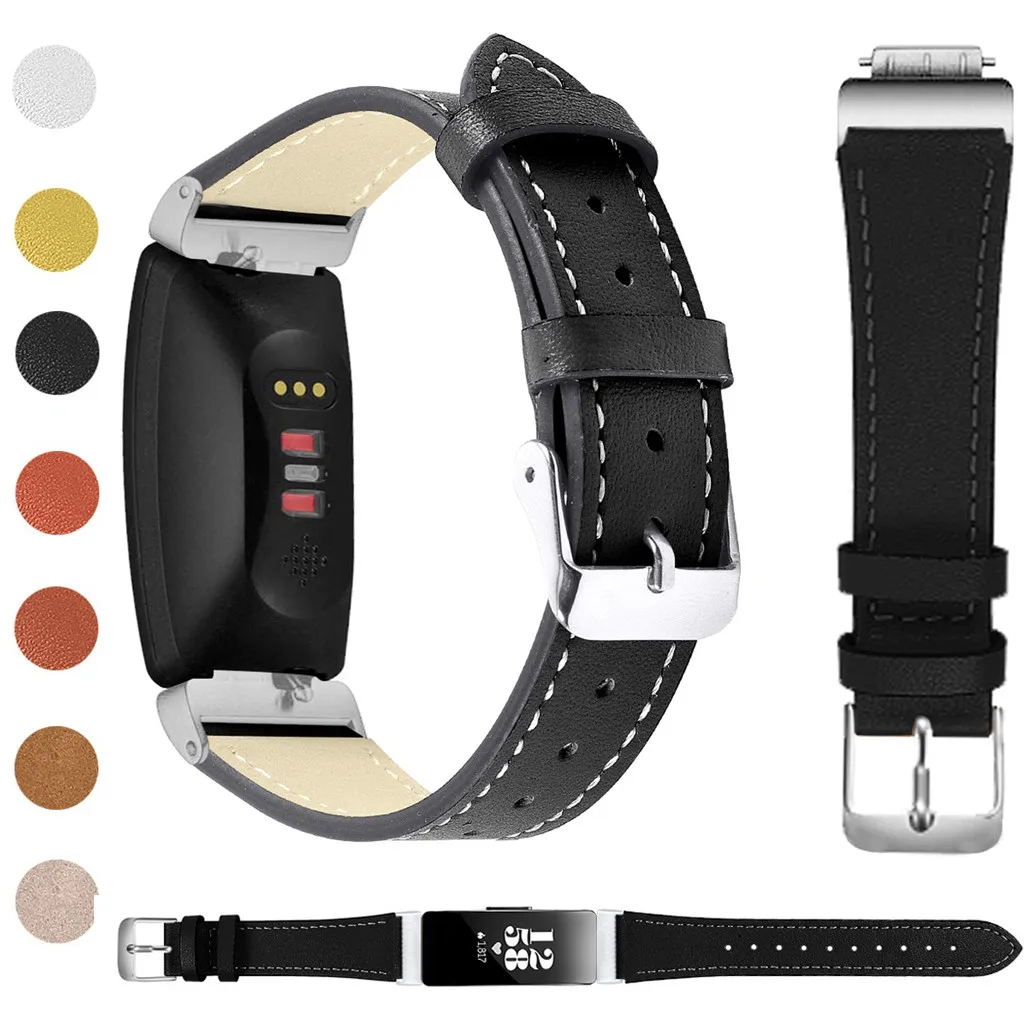 

Ouhaobin Leather Straps for Fitbit Inspire/Inspire HR Replacement Bands Luxury Leather Watch Band Wrist Strap Drop Ship 402#2