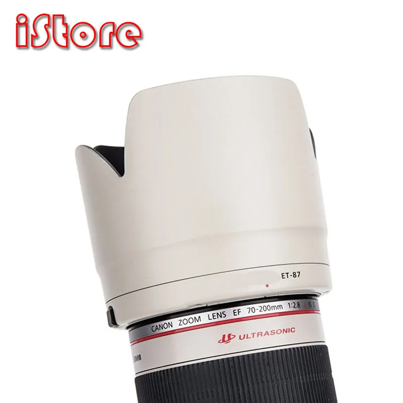 

High quality plastic lens hood ET-83 II for Canon EF 70-200mm f/2.8L USM Can be installed in reverse white
