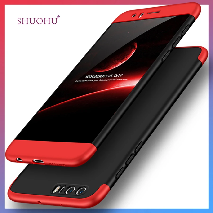 SHUOHU 360 degrees Hard PC Full Cover case For Huawei Honor 8 Case Body Protection hard Back lite Cases |