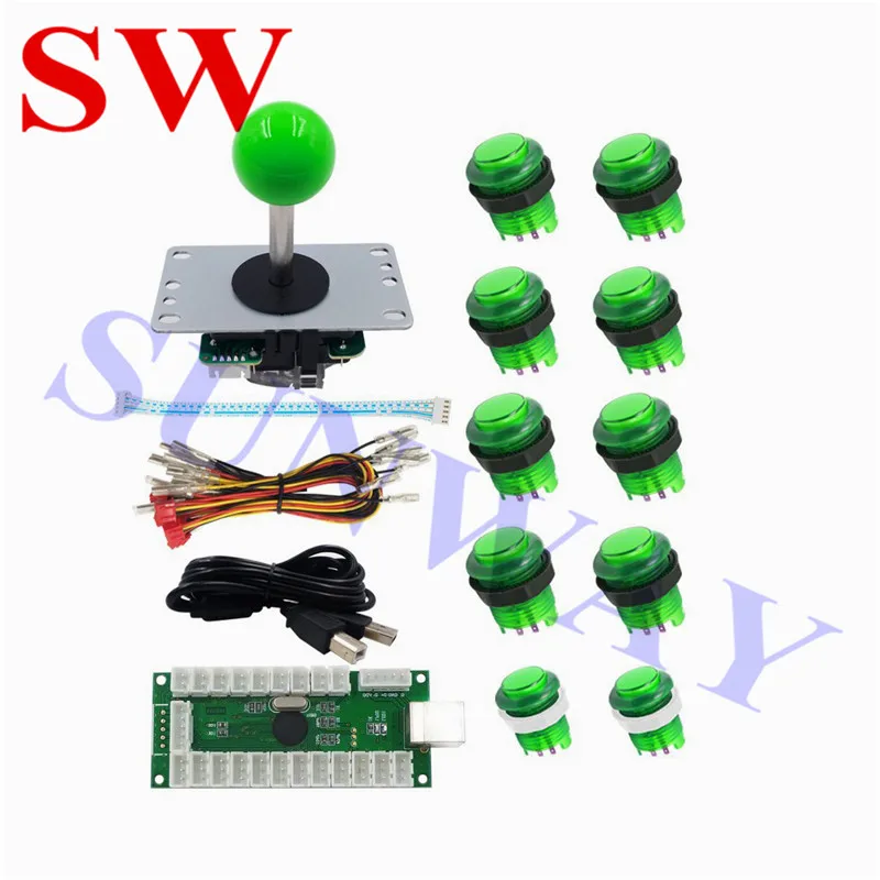 Hot Sale DIY Arcade KIT 1 Player Zero Delay  USB to PC Sanwa style Joystick Arcade Game Machine Parts for Jamma Fighting Games