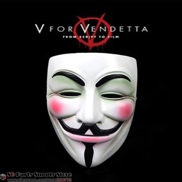 Горячая распродажа! маскарадные маски для команды "вендетта" guy fawkes, маска на Хэллоуин, Высококачественная маска из смолы, 16*19 см, 345 г