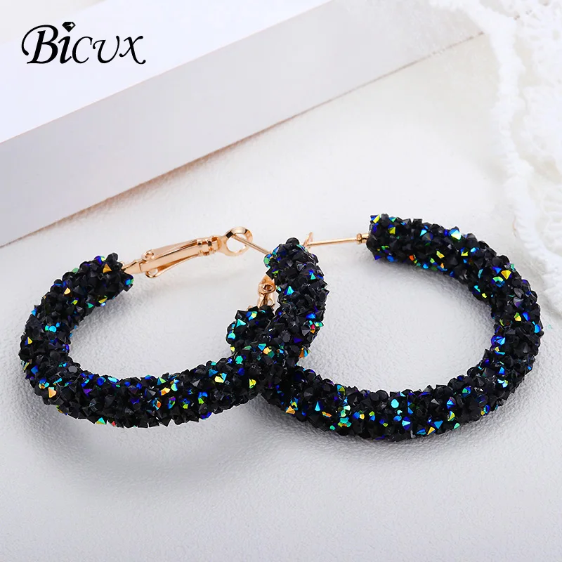 

BICUX Korean Austrian Big Crystal Drop Earrings for Women Lady Fashion Cubic Zirconia Large Dangle Women Earring 2018 Jewelry