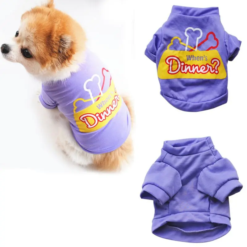 Летняя футболка для щенка с буквенным принтом, хлопковая Футболка для чихуахуа, одежда для собак щенка с принтом Ropa Para Perros