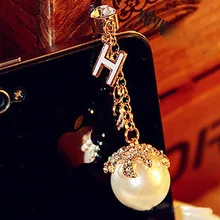 Горячая Распродажа H Алфавит Алмазный жемчуг Пылезащитная заглушка для телефона Разъем для наушников для Iphone для Andriod