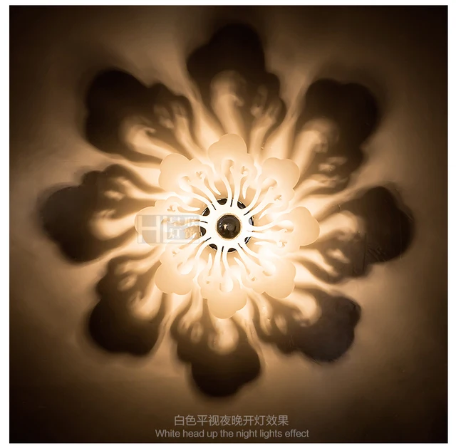 modern white creative shadow wall lamp fire flower lights for aisle