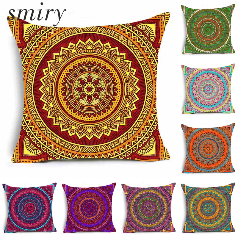 SmiryPaisley Bohemia Style Geometry Cushion Cover Beautiful Circle