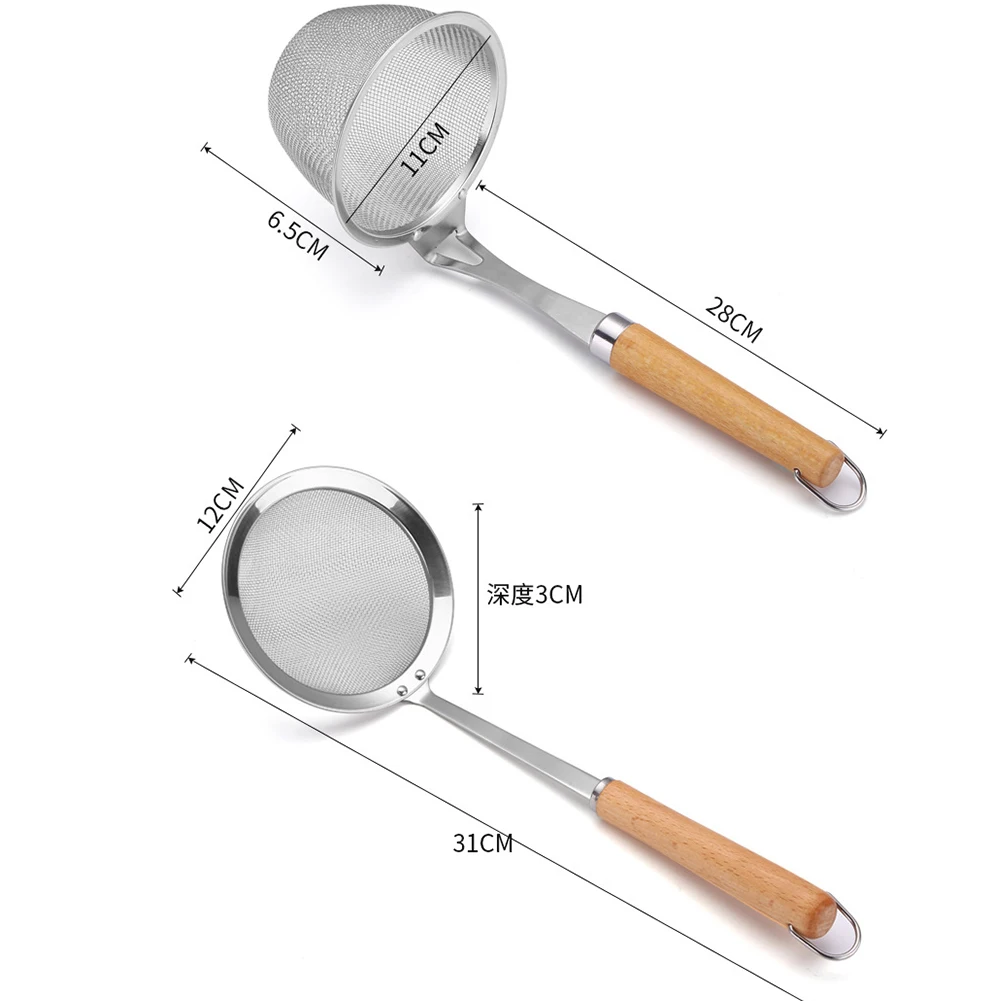 Нержавеющая сталь дуршлаг фильтр масло ложка мелкоячеистый дуршлаг сито для овощей Совок Дуршлаг кухонный шумовка
