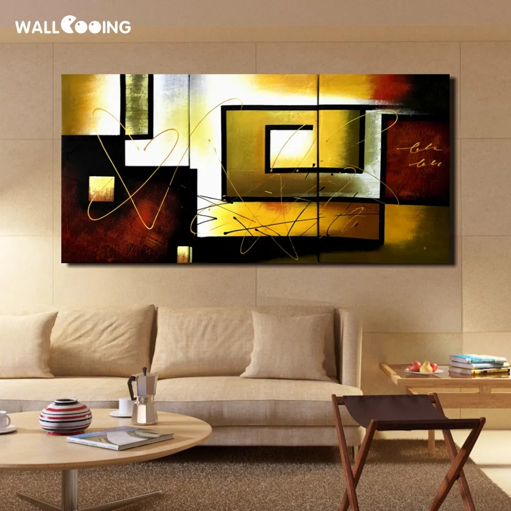 3 шт. ручная роспись на холсте Масляные картины современные абстрактные для