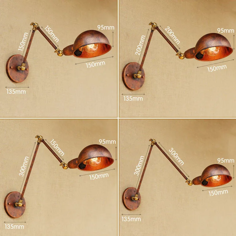 Industrial Loft Style Edison Wall Sconce Swing Long Arm Vintage Lamp Iron Light Fixtures Indoor Lighting Lamparas|edison wall sconce|wall sconceiron