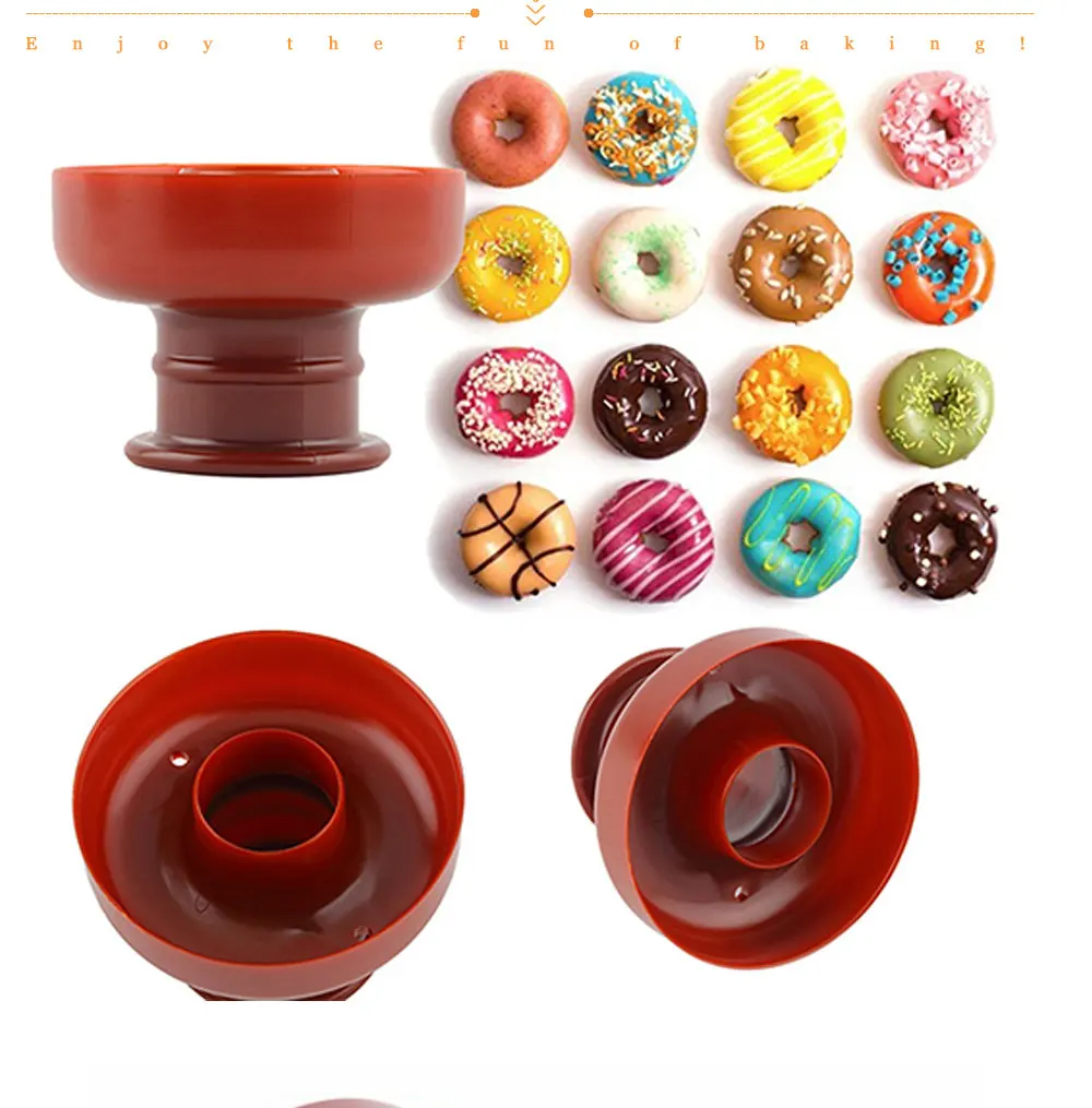 Bakeware Baking Tools Plastic Donuts Maker Cutter Mold DIY Doughnut Desserts Sweet Food Mould for Bakery Kitchen Dessert 007 (2)