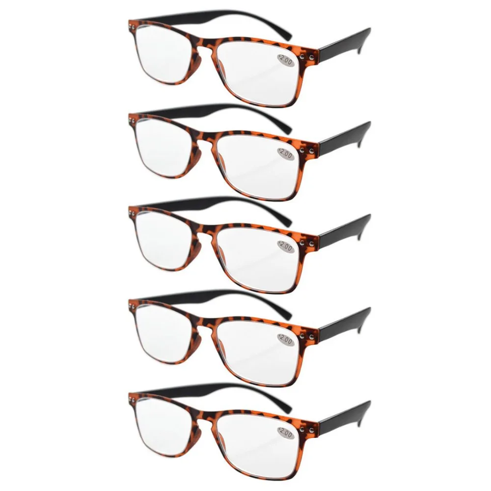 R046 5-pack Eyekepper ультратонкий гибкий каркас 80 очки для чтения включают в себя солнечные считыватели+ 0,50-+ 4,00