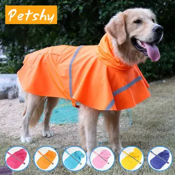 

Petshy Dog Raincoat With Hood Waterproof Pet Coat Jacket Reflective Small Medium Large Dogs Puppy Rain Clothes Outdoor Supplies