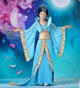Роскошный женский маскарадный костюм, Одежда для танцев, сказочный костюм принцессы Тан, hanfu queen, древняя китайская одежда - Цвет: Sky Blue