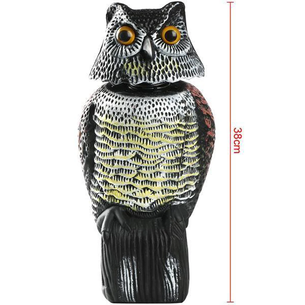 2pcs Owl Decoy w/ Rotating Head – Garden Owl Animal Repellent Deters Birds Pests Squirrels Pest Control Products Garden Supplies