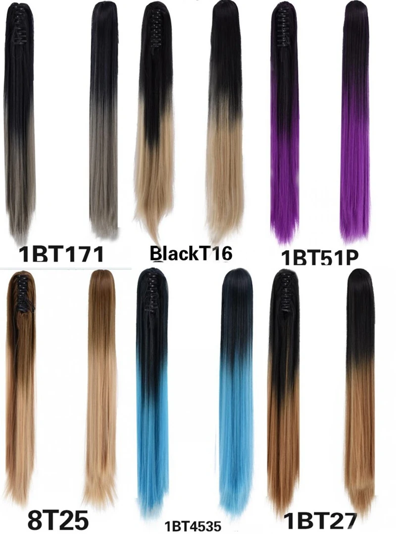 Synthetic Women Claw on Ponytail Clip in Hair Extensions Straight Style Pony Tail Hairpiece 26"