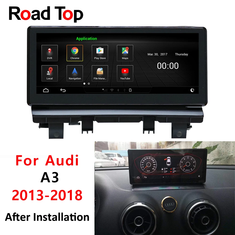 

7" Android 8.1 Sedan display for Audi A3 2013-2018 LHD car touch screen GPS Navigation radio stereo dash multimedia player WiFi