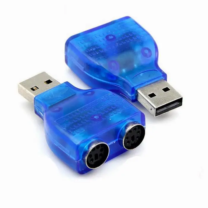 Синий USB мужчина к PS2 Женский адаптер конвертер использовать для питания кабельная клавиатура мышь дропшиппинг