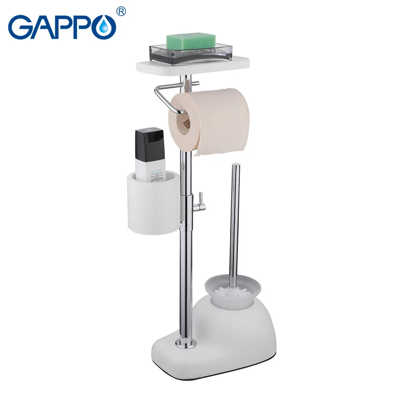 

GAPPO Bath Hardware Sets free standing bathroom multi function toilet brush holders with paper holders toilet shelf