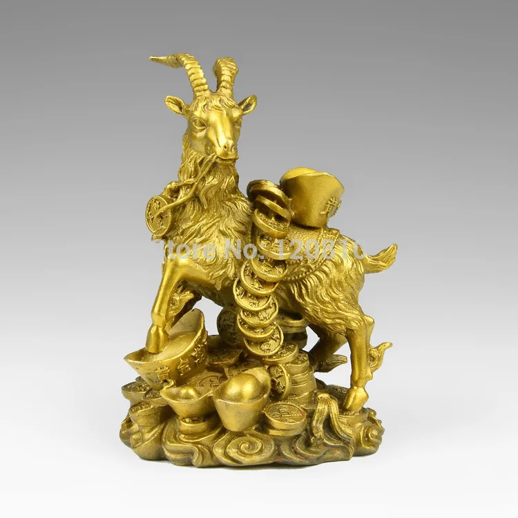 copper ingot ornaments sheep Money copper feng shui ornaments home decor furnishings T2321 statue