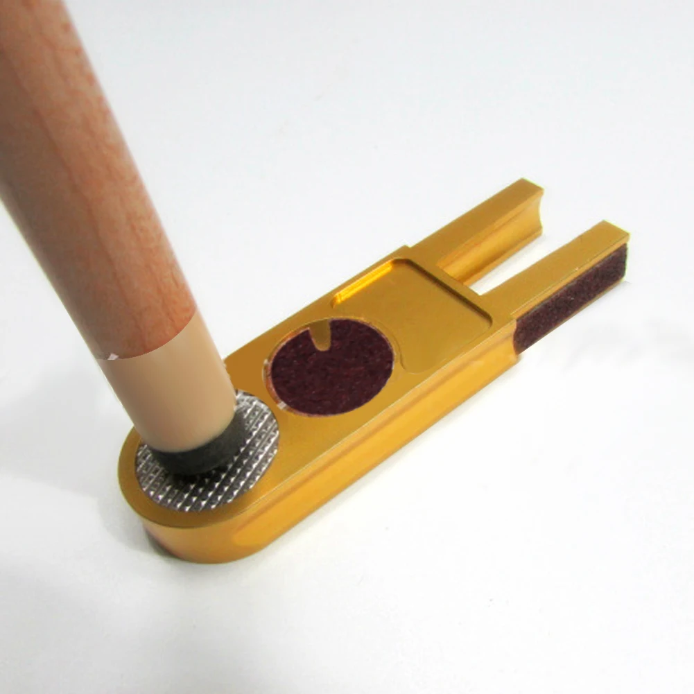 Multifunctional U Shape Billiard Cue Tip Trimmer Mini Alloy Brick
