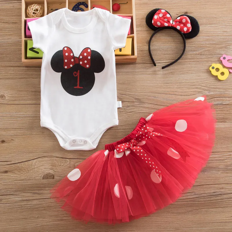 Newborn Baby Kids Girls Clothes 3 Pcs Sets First 1st Birthday Outfits Tutu Girl Dress Suits Little Baby Print Digital Clothing baby girl party dress kids dresses for girls clothes little princess tutu outfits 1st 2nd 3rd birthday dress baptism clothing