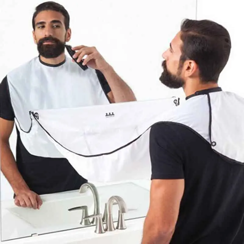 

Male Beard Shave Apron Bib Pongee Care Trimmer Facial Hair Cape Sink Shaving Waterproof Aprons