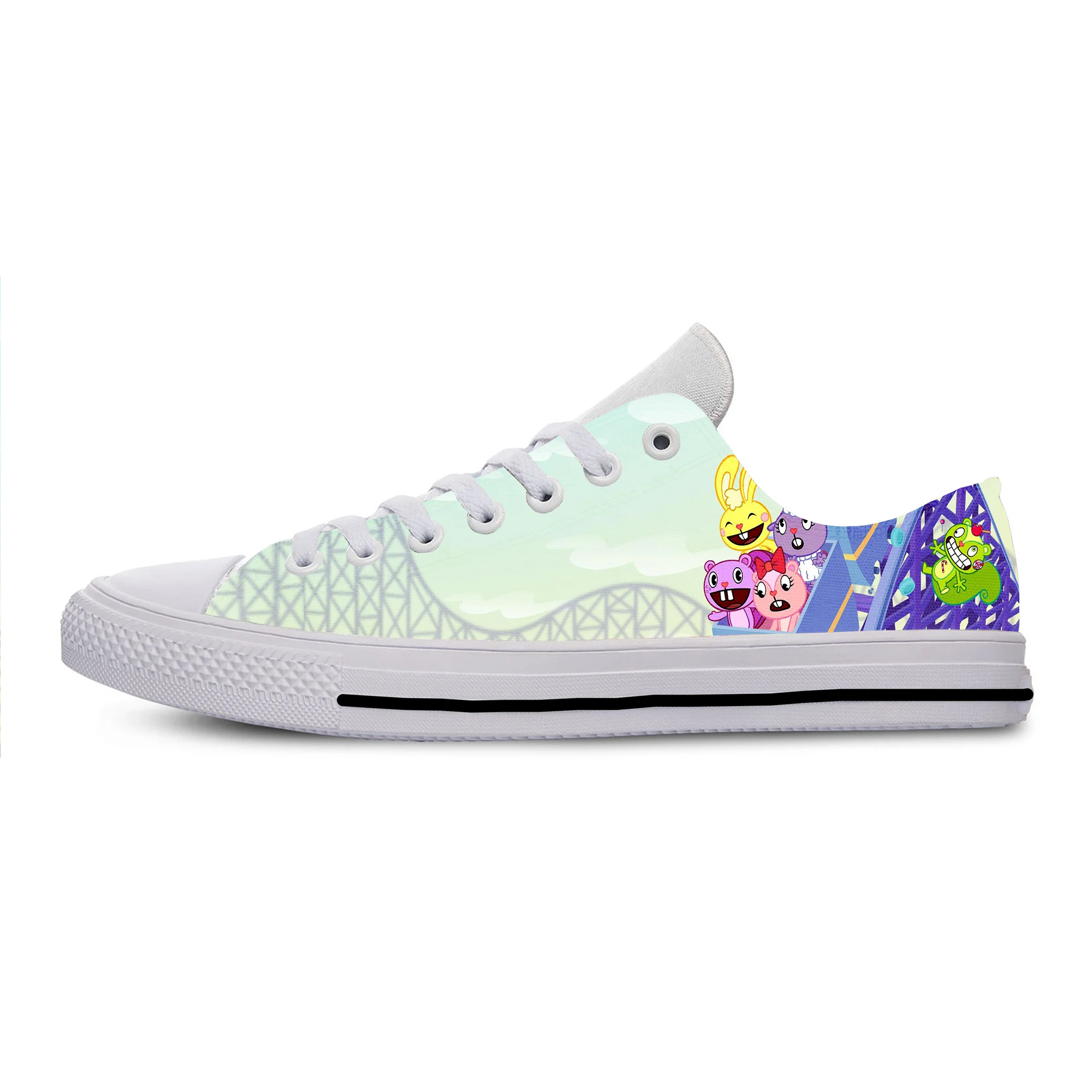 

2019 New Happy Tree Friends Shoes Lumpy Cartoon 3DPrint Fashion Cute Comfortable Lightweight Casual Shoes