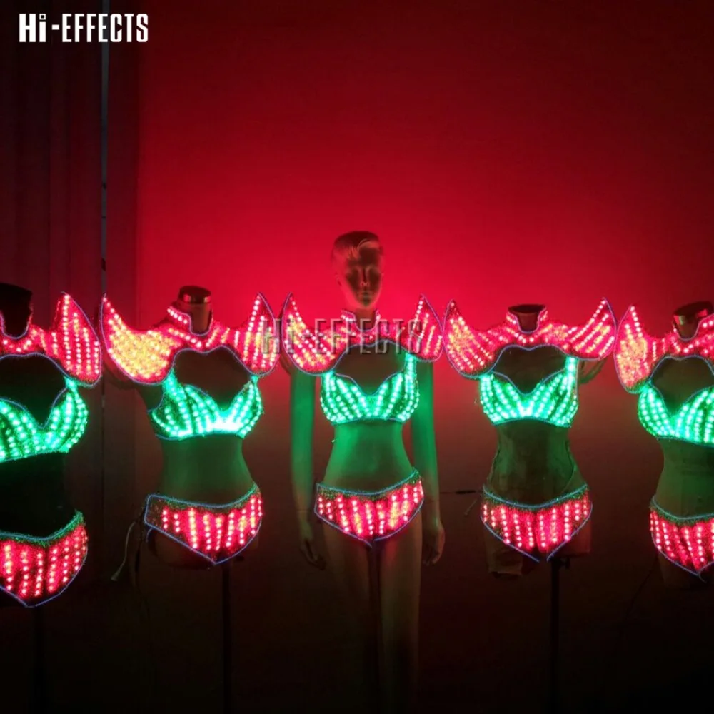 Светодиодный светящийся женское платье светящийся женский костюм робота изменение цвета женский сексуальный бюстгальтер одежда для вечерние ди-джей в ночном клубе сценическая одежда шоу