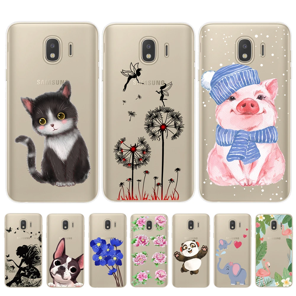 

For Samsung Galaxy J3 J5 J7 2017 Case Silicone TPU Soft Phone Case For Samsung Galaxy J4 J6 Plus 2018 Back Cover Flowers Cases