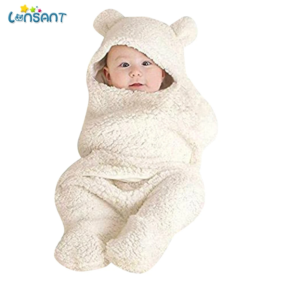 

LONSANT 2019 New Born Fleece Infant Baby Girl Kid's Overalls Newborns Cute Clothes For Baby Boy Footies Hooded Pyjamas N30