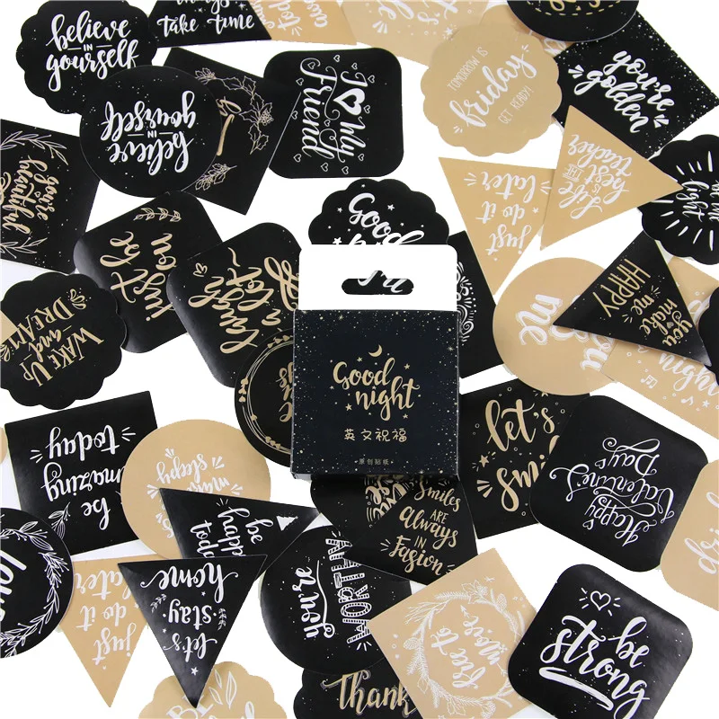 

45 Pcs/pack Cute English Blessing Decorative Adhesive Stickers DIY Decoration Craft Scrapbooking Stickers Gift Stationery