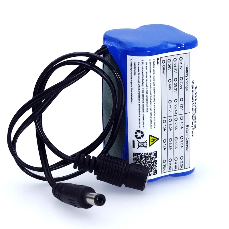

LiitoKala Proteger 7.4 in 5200 mah 8.4 in 18650 Li-lon Battery luzes da bicycle Head lamp battery special DC 5.5 * 2.1mm