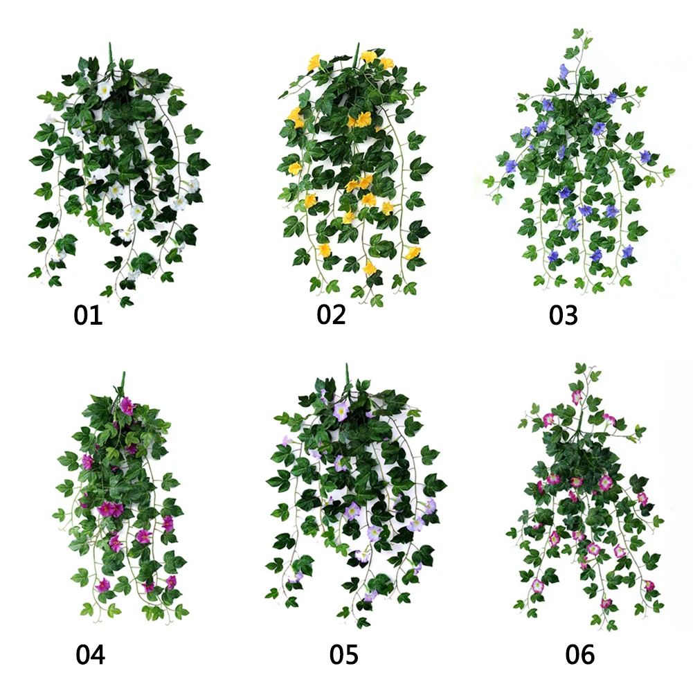 Искусственные зеленые растения, настенный забор, лестница, свадебные подвесные корзины, Декор, искусственные лозы, утренняя Глория, Подвесные Растения, гирлянда