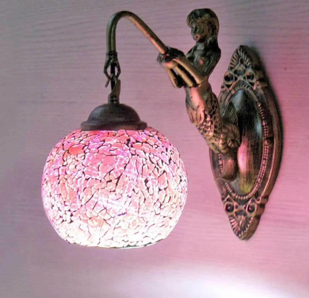 AC100 240V Antique Retro Industrial Rustic Metal Wall Lamps Mesh Net