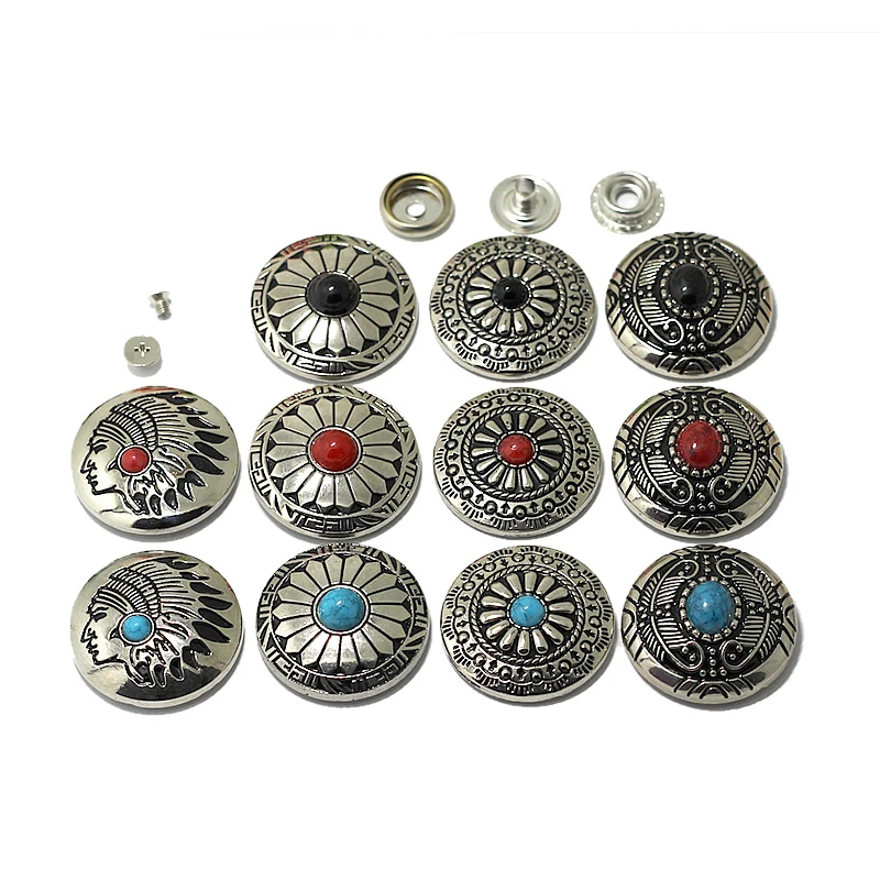 2 SETS Leather Craft Snap Fasteners Snaps Button Press Studs