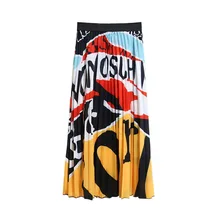 Модные плиссированные женские юбки Весенние Новые европейские модные повседневные женские юбки с эластичной высокой талией женские юбки в Корейском стиле