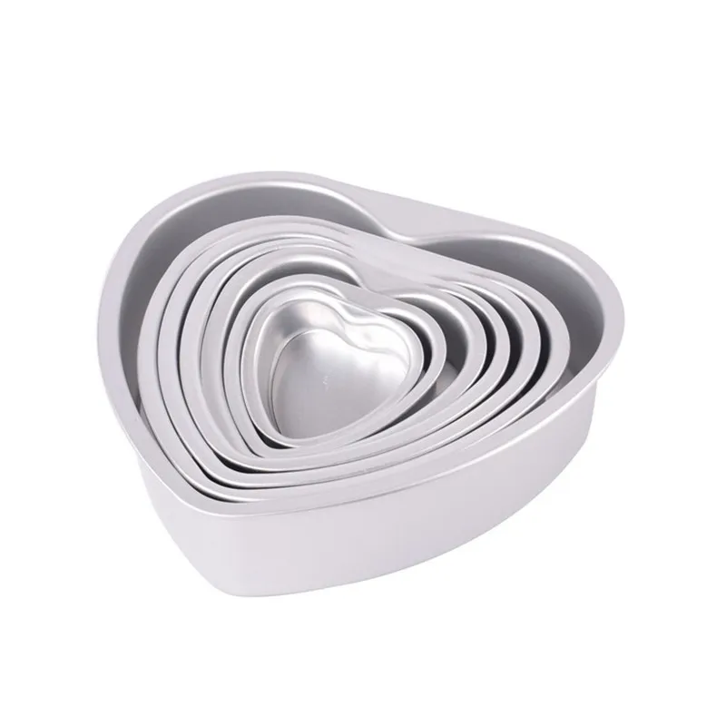 10inch Aluminum Alloy Heart Shape Cake Pan Birthday Cake Mold Removable Bottom Pudding Mold DIY Baking Kitchen Tools8