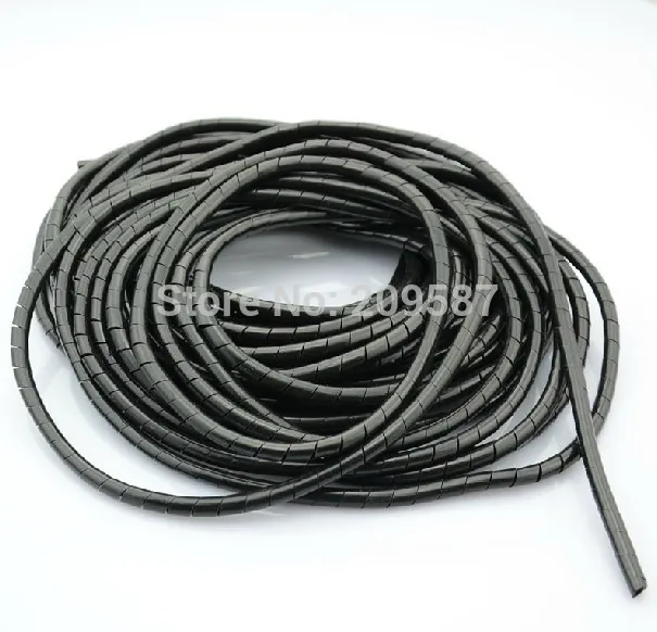 

20mm Spiral Cable Wire Wrap Tube Computer Manage Cord Black & White