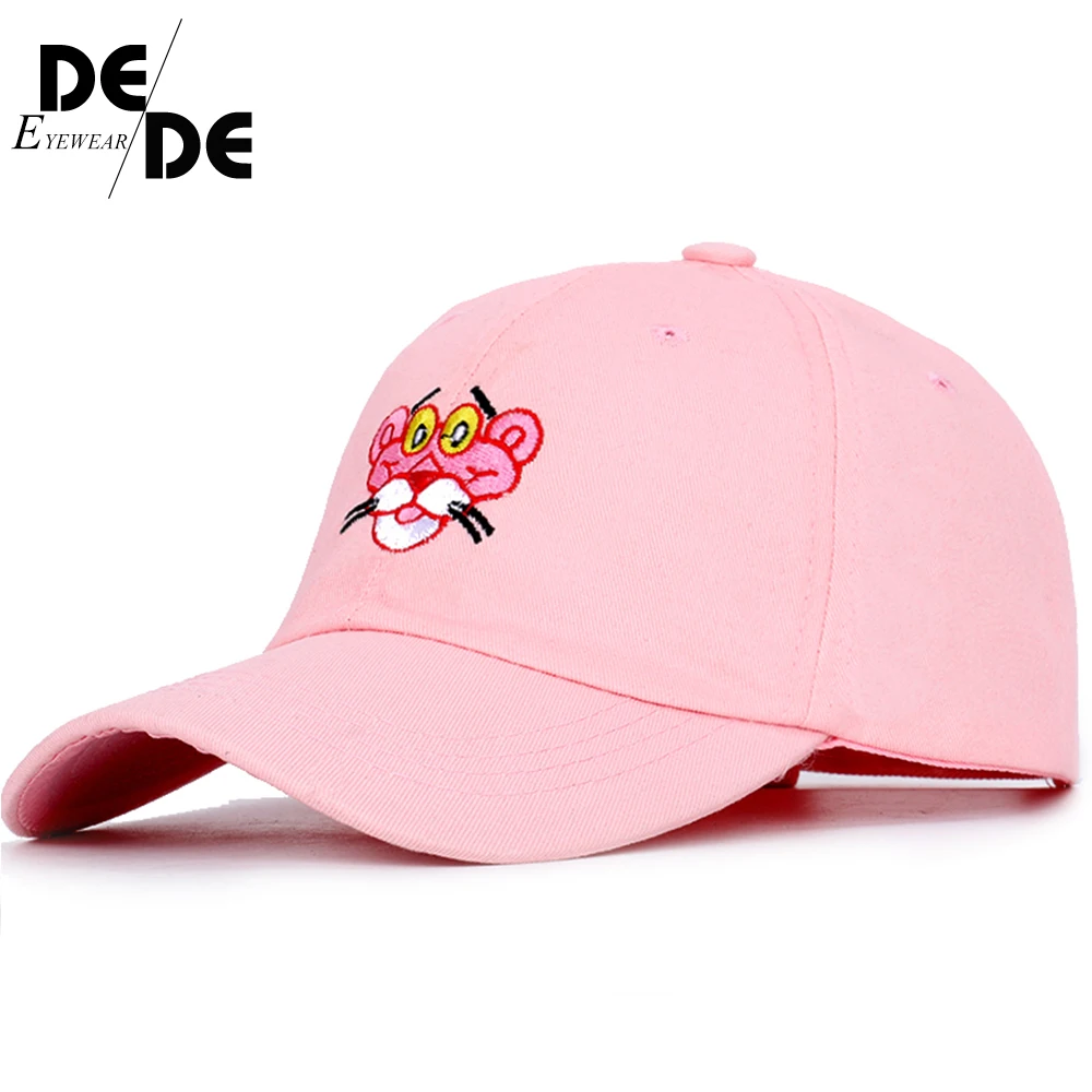 

Cartoon Embroidered Pink Leopard Baseball Caps Unisex Adjustable Visor High Quality Breathable Truck Driver Hats Animal bone