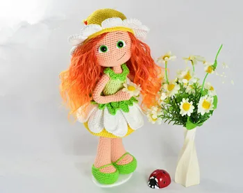 

Amigurumi crochet flower style Doll named han rattle doll and toy