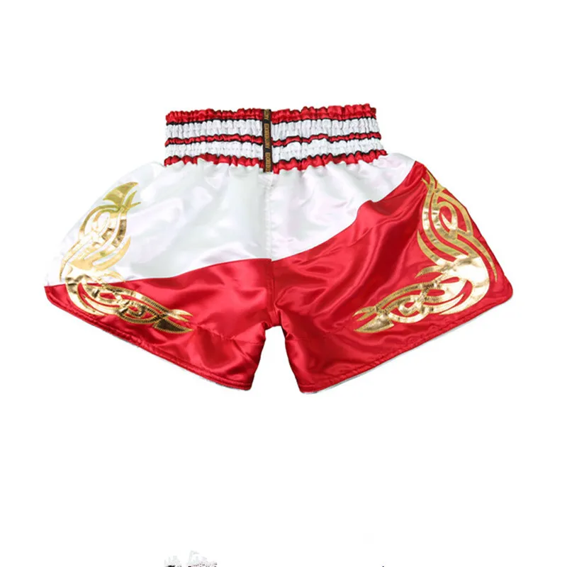 Горячие мужские боксерские трусы с принтом ММА шорты для борьбы с напылением короткие полиэфирные кикгель для бокса Thai тайские брюки шорты для тайского бокса