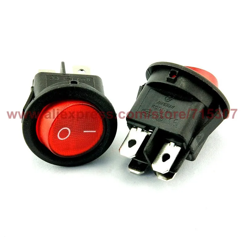 rocker switch 4 pin 6a 250v kcd1-224 on - off with light 1