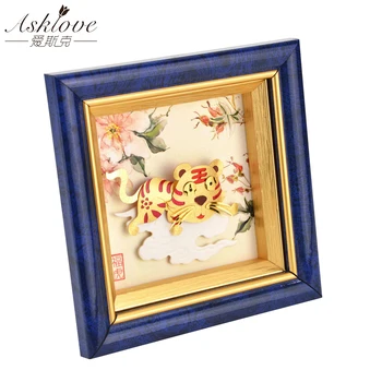 

Asklove Gold Tiger Chinese Zodiac pictures Gold Leaf Crafts Tiger year Lucky pictures Desktop Ornaments Crafts Home decoration