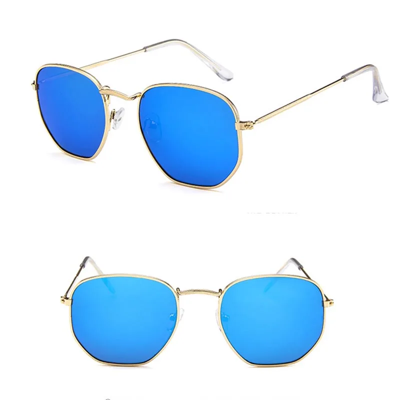 LeonLion модные новые классические солнцезащитные очки женские роскошные Ретро Металлические очки зеркальные UV400 Oculos De Sol Masculino - Цвет линз: Gold Blue