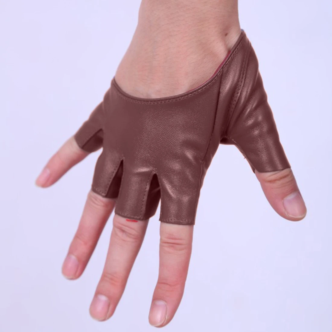 Модные женские кожаные перчатки половина пальцев перчатки 2018 новые без пальцев вождения шоу Джаз перчатки Pole Dance Performance перчатки Горячие