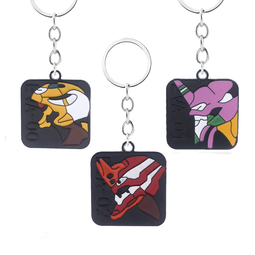 

Anime NEON GENESIS EVANGELION Keychains for men EVA Enamel Keyring Pendant Men Car Women bag Accessories cadeaus voor kids