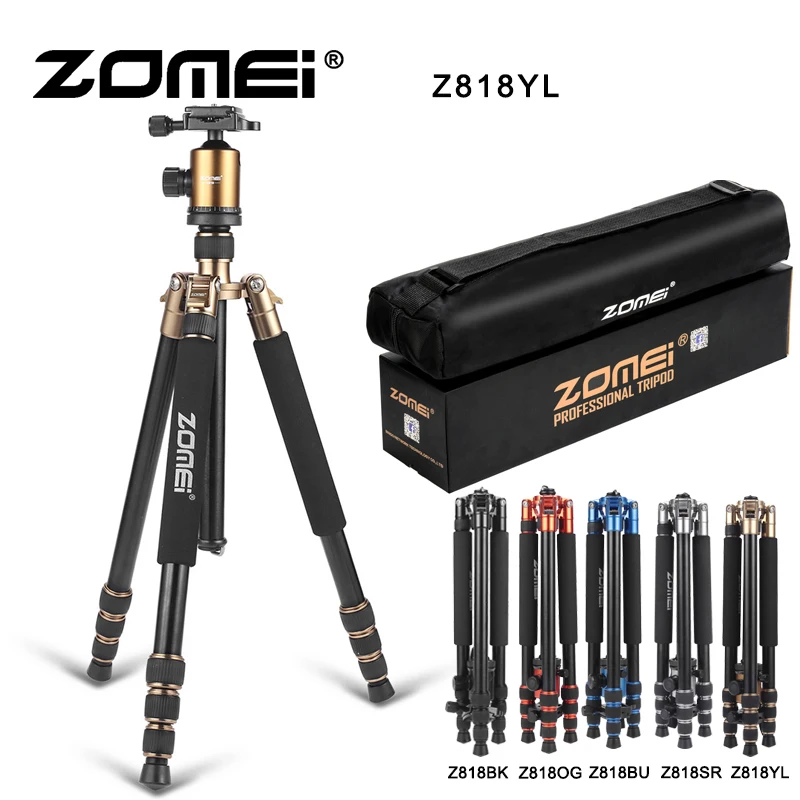  ZOMEI Z818 Photography Camera Tripod Monopod Lightweight Travel Tripod With 360 Degree Ball Head An