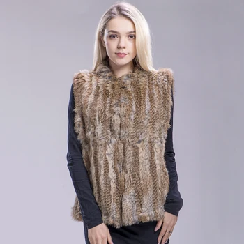 

FXFURS new women fashion warm fur vests rabbit hair fur coat warm with a variety of color optional grey black plus size